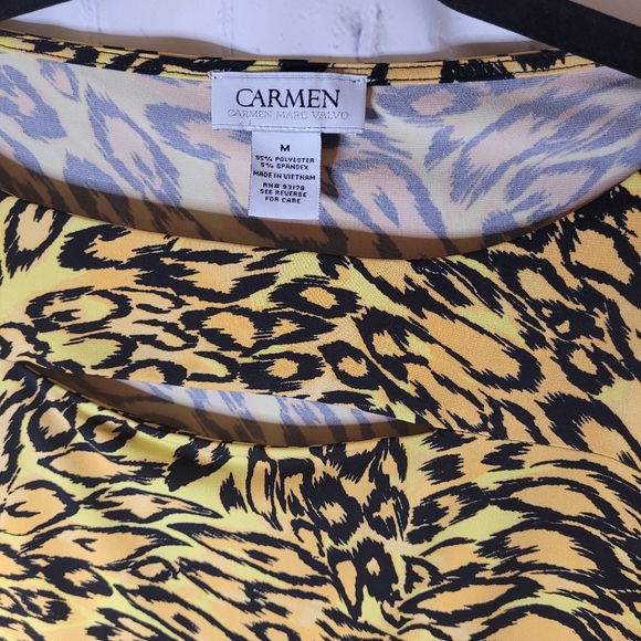 Leopard Print Carmen Marc Valvo Top - Picture 3 of 4